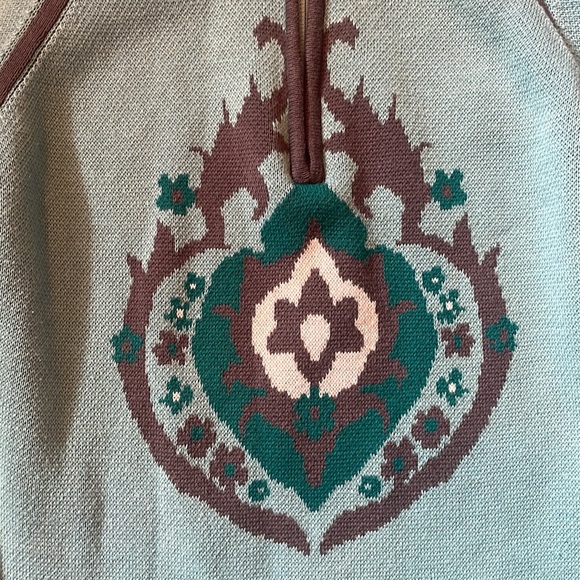 Aqua Green Half Zip Knit Sweater - Picture 7 of 11